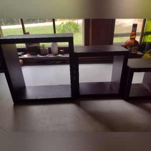 3 wood hangable box shelves